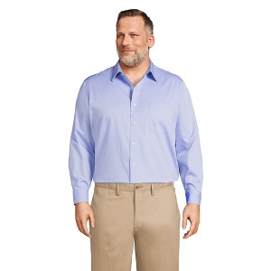 Lands' End Men's Solid No Iron Supima Pinpoint Straight Collar Dress Shirt - 1 of 3