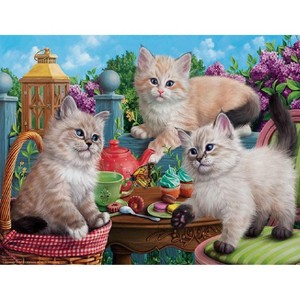 Sunsout Kitten Tea Party 500 pc Jigsaw Puzzle 42909 - 1 of 4
