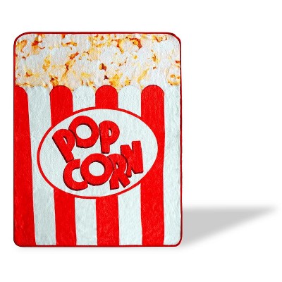 Just Funky Movie Popcorn Fleece Throw Blanket | Popcorn Box Blanket | 60 x 45 Inches