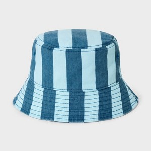 Baby Boys' Striped Bicolor Blue Bucket Hat - Cat & Jack™ Blue - 1 of 3