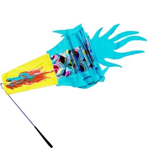 Holographic Dragon Dance Streamer, 9.8ft Rainbow Dragon Ribbon Poi with Fiberglass Wand for Outdoor Fitness Party Stage Performance Prop - 1 of 1