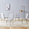Set Of 4 PU Leather Upholstered Dining Chairs,Accent Chair With Metal Legs,Modern Armless Side Chairs For Kitchen or Dining Room-Coolbibila - 3 of 4
