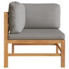 vidaXL Garden Bench Dark grey cushions and natural teak wood Teak hardwood - 3 of 4