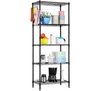 Metal Storage Shelves Home Kitchen Microwave Oven Rack Organizer Black - 1 of 4