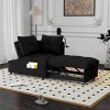 MAYEERTY Versatile Foldable Sofa Bed (3 Lengths) with USB & Swivel Phone Stand (Beige Velvet) - 2 of 4