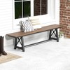 Costway 1/2 PCS Patio 72 " Extra Long Bench Outdoor Long Chair for 4 Weatherproof HDPE Seat Brown - 4 of 4