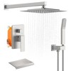 Rain Mixer Shower Faucet Set with Waterfall Tub Spout and Square Rainfall Shower Head, Includes Handheld Spray - image 2 of 4