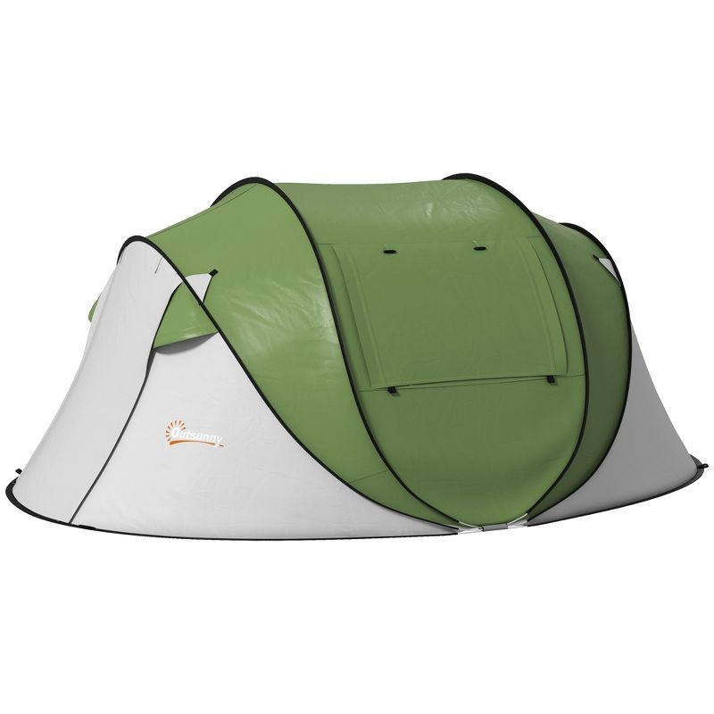 Outsunny Pop Up Tent with Porch and Carry Bag, 3000mm Waterproof, for 2-3 People, Green, (Poles Included), 4 of 7
