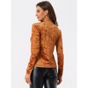 INSPIRE CHIC Women's Casual Vintage Velvet Crew Neck Long Sleeve T-shirts - 4 of 4