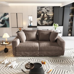 Accent Sofa Couch Modern Style with Deep Seat Cushions & Convertible Lounge for Living Room Wide - 3irtyhousy - 1 of 4