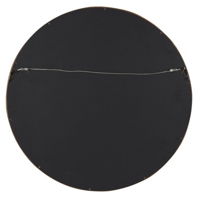 Hutton 22" Rustic Natural Round Wood Wall Mirror