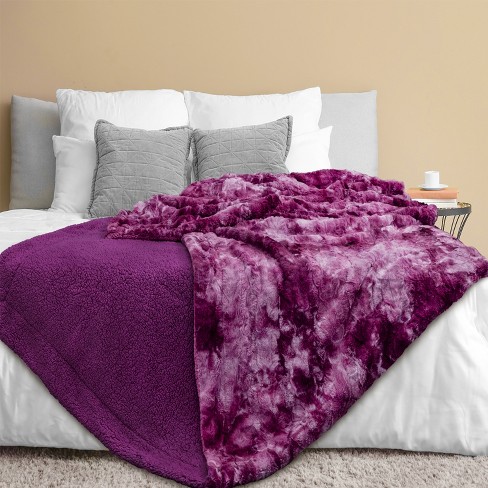 Thick Plush Faux Fur Throw Blanket