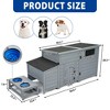 Sevobal Pet Crates and Houses, Flat Top Dog House with Bowls and Weatherproof Roof, Lightweight House for Small Medium Dogs, Gray, 58.9"*21.9"*28.5" - 4 of 4
