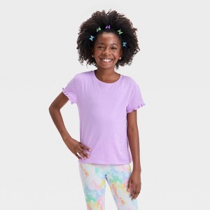 Girls' Short Sleeve Textured Knit T-Shirt - Cat & Jack™ - 1 of 3