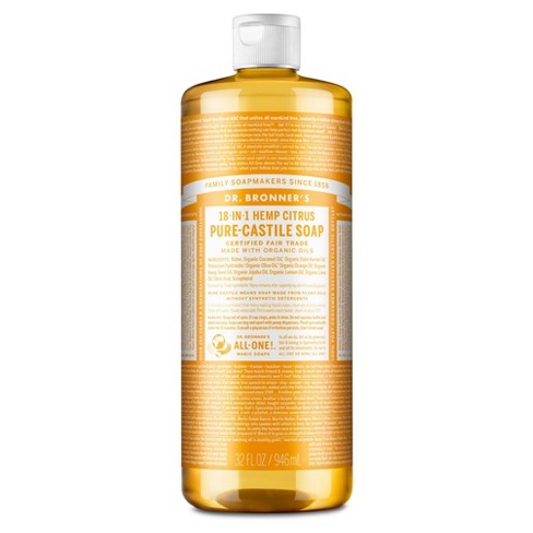 Dr. Bronner's 18-in-1 Hemp Pure-castile Soap - Citrus - 32 Fl Oz : Target