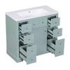 NicBex 36'' Bathroom Storage Cabinet with Sink, Bathroom Vanity, 6 Spacious Drawers and 1 Two-tier Cabinet for Bathroom, Green - 3 of 4