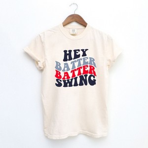 Simply Sage Market Women's Batter Batter Swing Stacked Short Sleeve Garment Dyed Tee - 1 of 2