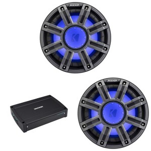 Kicker (2) 51MWE104 - MWE 10-Inch Premium Marine Subwoofer (Enclosure) 4-ohm & 51KXMA15001 Marine Amp Bundle - 1 of 4