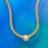 Ross-Simons 8mm Cultured Pearl Flat Wheat-Chain Necklace in 18kt Gold Over Sterling - 3 of 4