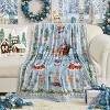 Lomsoe Christmas Blanket Flannel Holiday Blanket Xmas Deer Throw Blanket for Couch Bed Living Room, Christmas Reindeer Blue. - 2 of 4