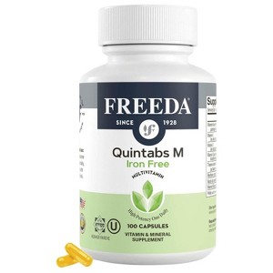 FREEDA One Daily Iron-Free Multivitamin – Quintabs-M Without Iron – Kosher Daily Vitamins for Adult Men & Women’s Health, High Potency - 1 of 4