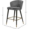 Meridian Furniture,Cassie Grey Velvet Stool, Set of 2 - 4 of 4