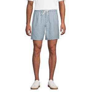 Lands' End Men's 7" Seersucker Beach to Boardwalk Pull On Shorts - 1 of 4
