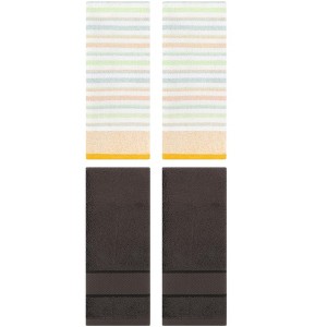 REGALWOVEN 4 Pcs Cotton Soft Comfortable Absorbent Striped Hand Towel - 1 of 4