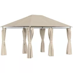 Outsunny 10' x 13' Outdoor Patio Gazebo Canopy Shelter with 6 Removable Sidewalls, & Steel Frame for Garden, Lawn, Backyard and Deck