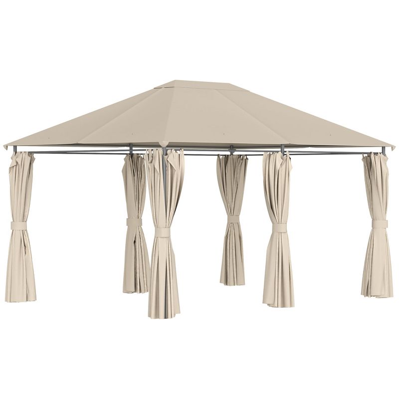 Outsunny 10' x 13' Outdoor Patio Gazebo Canopy Shelter with 6 Removable Sidewalls, & Steel Frame for Garden, Lawn, Backyard and Deck, 1 of 9