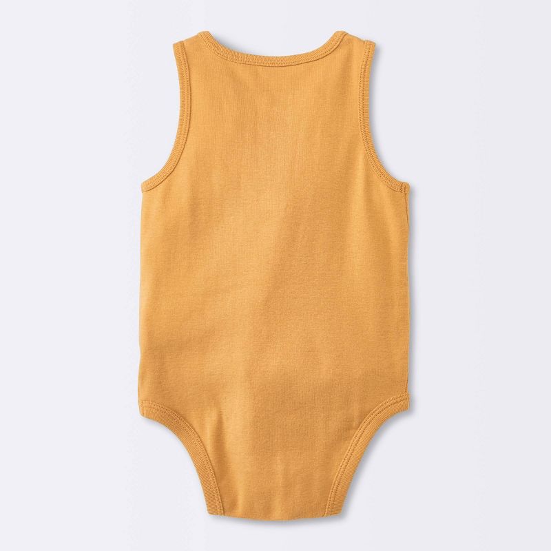 Baby 3pk Sleeveless Cotton Bodysuit - Cloud Island™ Khaki, 3 of 6