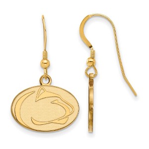 Black Bow Jewelry 14k Yellow Gold Plated Sterling Silver Penn State Nittany Lions NCAA Dangle Earrings - 1 of 3