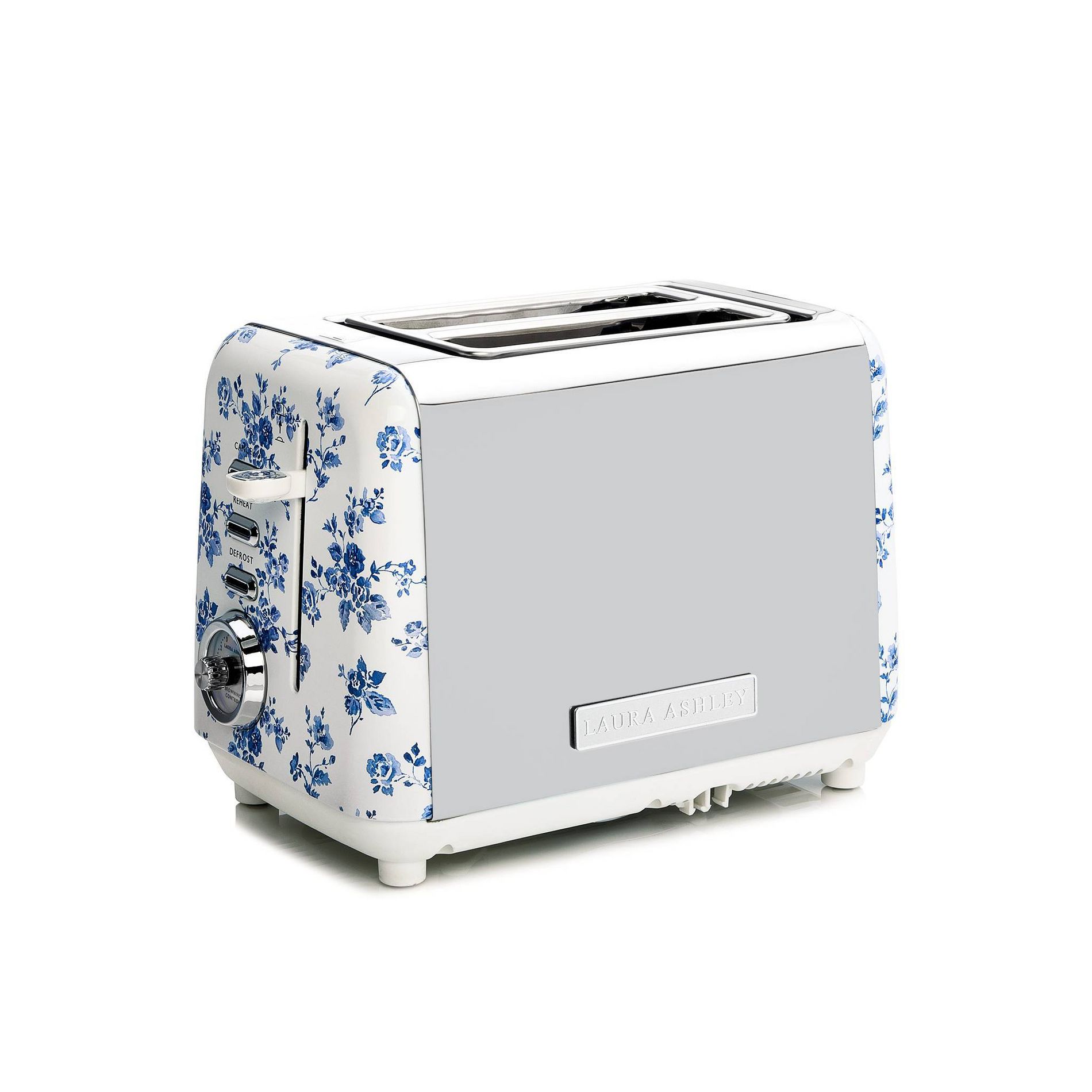 Laura Ashley 2 Slice Toaster Rose: Stainless Steel, 850W, Multicolored, 1-Year Warranty, Compact Design, Easy Clean