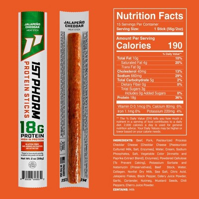 1st Phorm Jalapeno Cheddar Protein Meat Sticks - 2oz