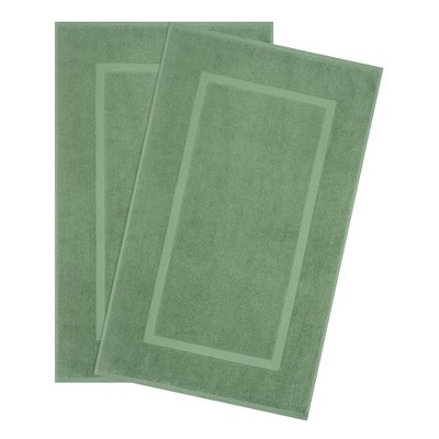 American Soft Linen, Non Slip Bath Rug, 100% Cotton 20x34 Inches, Soft Absorbent Bath Mat Rugs - Sage Green