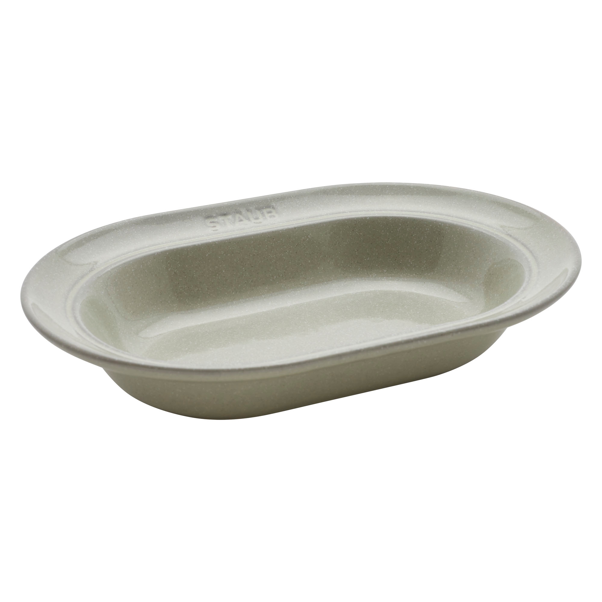 Staub 10-inch Oval Serving Dish - White Truffle