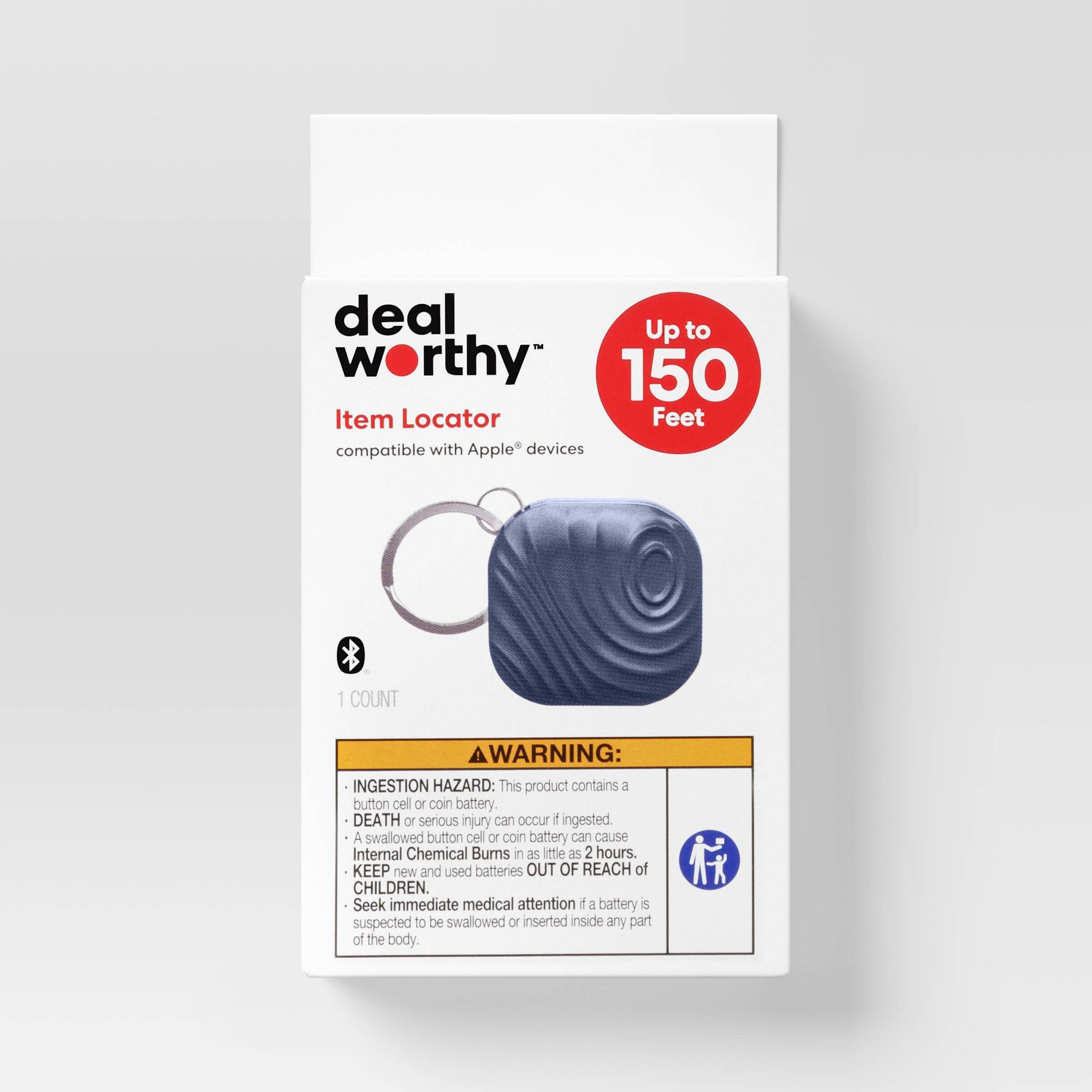 Item Locator - dealworthy™ Navy Blue: Bluetooth Tracker for Apple iOS