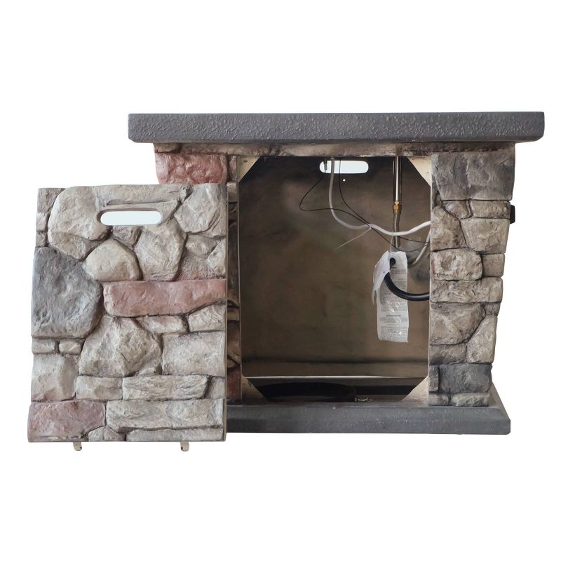 Carson Outdoor Stone Square Fire Pit - Gray - Christopher Knight Home, 4 of 15