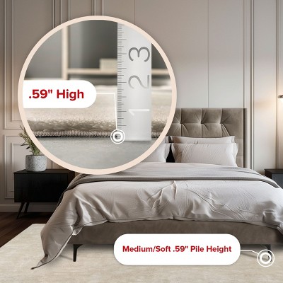 Cream Bliss 6' x 9' Easy-Care Synthetic Shag Rug