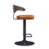 HOMLUX Brown Poplar Swivel Bar Stool with Footrest and Open Backrest，PU Leather and Steel Round Base for Kitchen Counter - 4 of 4