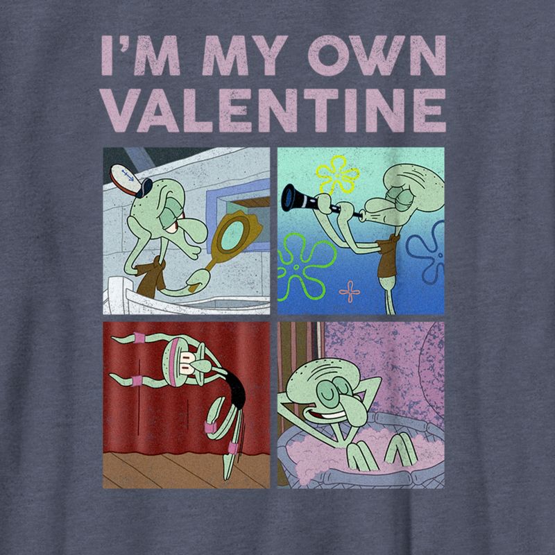Boy's SpongeBob SquarePants Valentine's Day Squidward I'm my Own Valentine T-Shirt, 2 of 5