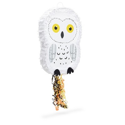 Blue Panda Small Owl Pull String Pinata for Woodland Kids Birthday Party Decorations, 17 x 13 In