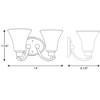 Progress Lighting Joy Collection 2-Light Bath Fixture, Ceramic, Brushed Nickel, White Etched Glass - 2 of 3