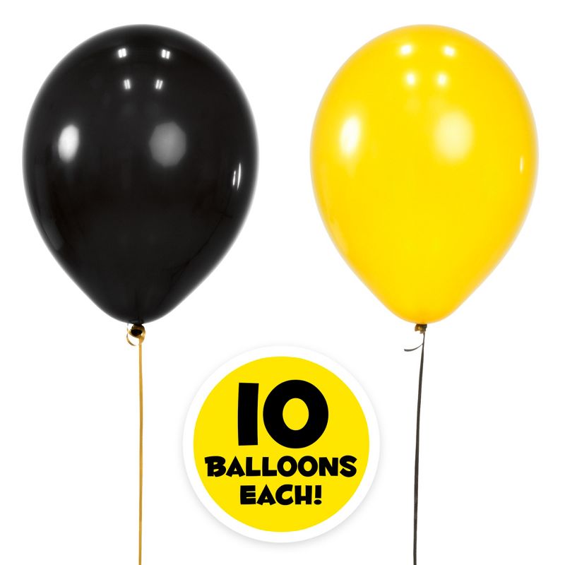 Best Choice Products Birthday Party Balloon Decor Set w/ Happy Birthday Banner, 6 Pom-Poms, 20 Balloons - Gold/Black, 3 of 6