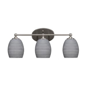 Toltec Lighting Capri 3 - Light Vanity in  Brushed Nickel with 5" Gray Matrix Shade - 1 of 2