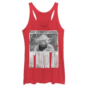 Womens Star Wars Yoda Words of Wisdom Racerback Tank - 1 of 4