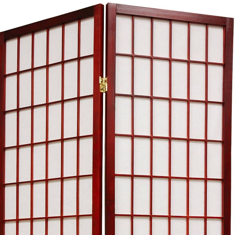 3 ft. Tall Window Pane Shoji Screen - Rosewood (8 Panels) - Oriental Furniture, 4 of 5