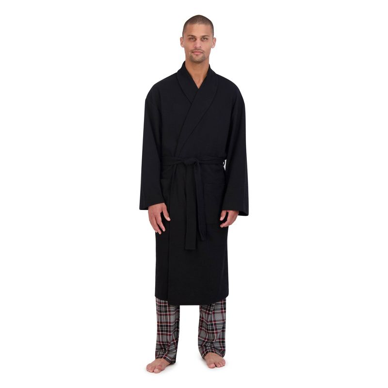 Hanes Premium Men&#39;s Solid Waffle Robe - One Size Fits Most, 1 of 6
