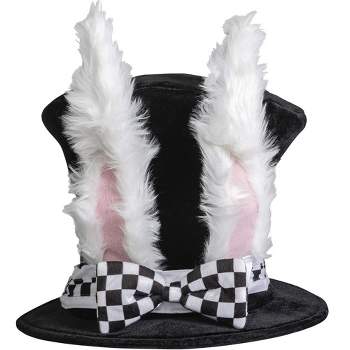 Skeleteen Adults Rabbit Top Hat Costume Accessory- Black and White