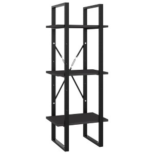 vidaXL - 3-Tier Modern Book Cabinet, Engineered Wood and Metal, Gray, Ample Storage, with Assembly - 15.7"x11.8"x41.3" - 1 of 4